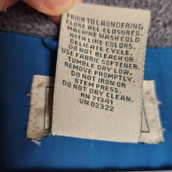 LL Bean Women 1X Blue Nylon Shell‎ Polyester Line Full Zip Snap Coat Plus Size - Picture 7 of 7